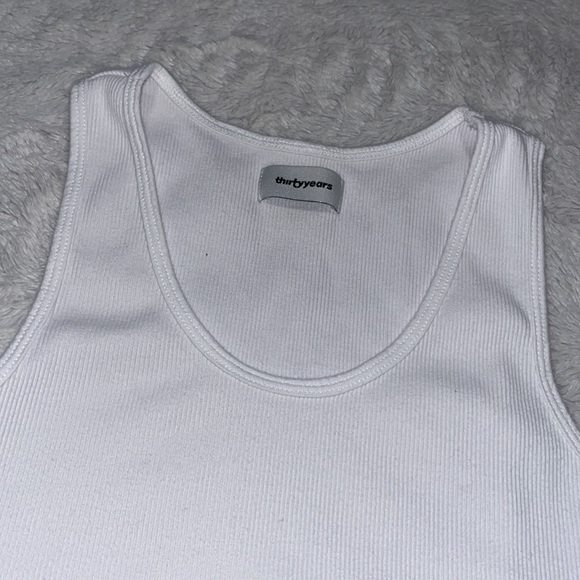 Thirty years white ribbed tank - Picture 2 of 7